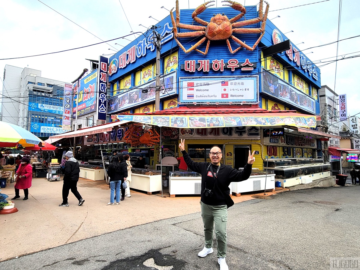 釜山 機張市場 松葉蟹集散地 相對便宜的海鮮市場
