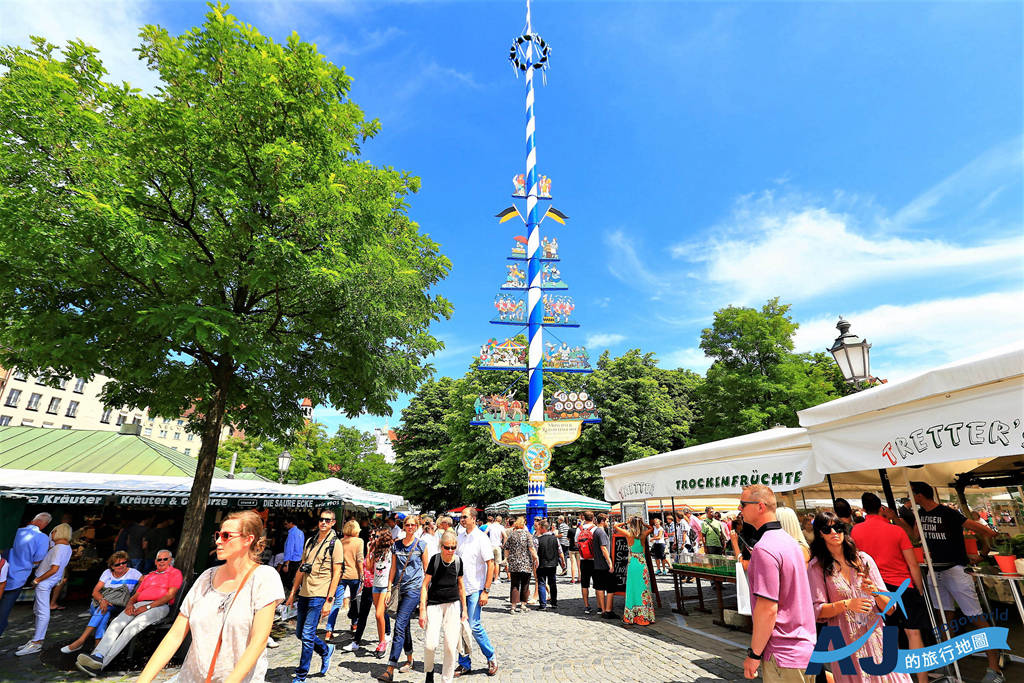 （慕尼黑景點）穀物市場 Viktualienmarkt 慕尼黑市內最大的傳統市場 找美食、喝啤酒的好地方